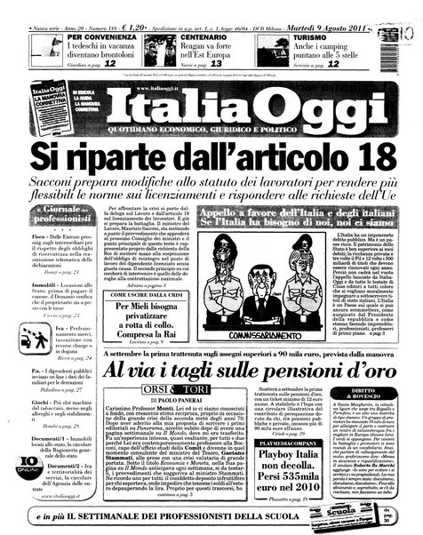 Italia oggi : quotidiano di economia finanza e politica